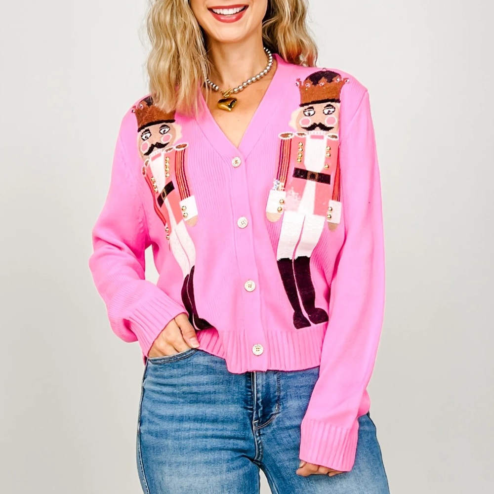 Queen Of Sparkles Pink Nutcracker Cardigan - Picture 4 of 9